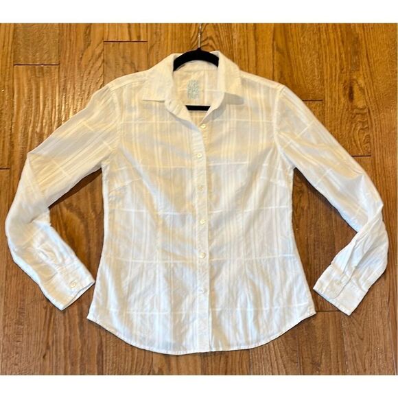 J.McLaughlin white square textured collared button up 4 - Picture 10 of 10